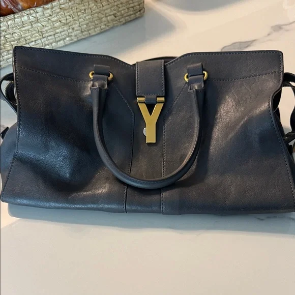 Yves Saint Laurent Dark Gray Leather Bag - Picture 3 of 11